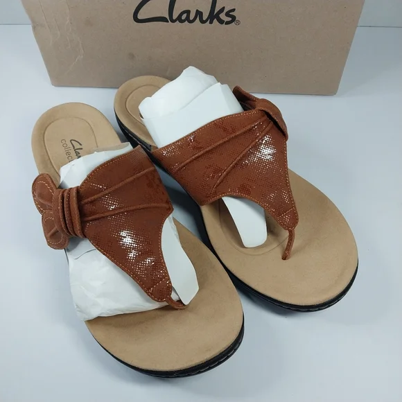 Clarks Collection Laurieann Rae Women SZ 12 Wide Brown Ultimate Comfort Sandals - Picture 15 of 16